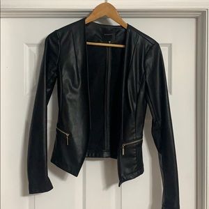 Fake leather blazer moto jacket